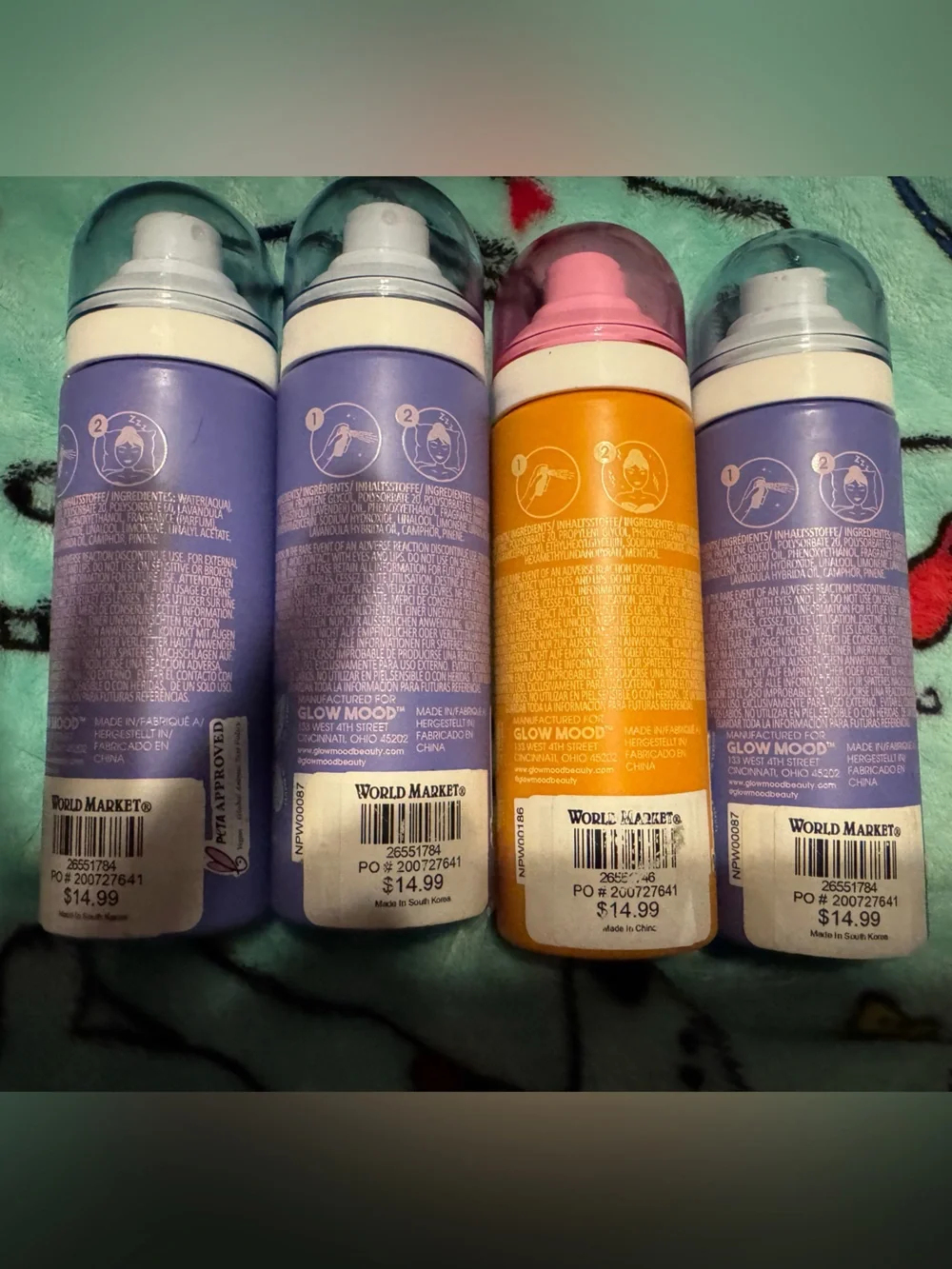 Glow Mood Sleep mist & refreshing mist NEW lot of 4 NATURAL- PETA Approved lot